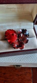 Antieke broche  emaille viooltje, Sieraden, Tassen en Uiterlijk, Antieke sieraden, Ophalen of Verzenden, Overige materialen, Broche