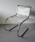 Wit Mies van der Rohe M10 buisstoel stoel leer 70-er Knoll, Ophalen, Gebruikt, Wit, Metaal