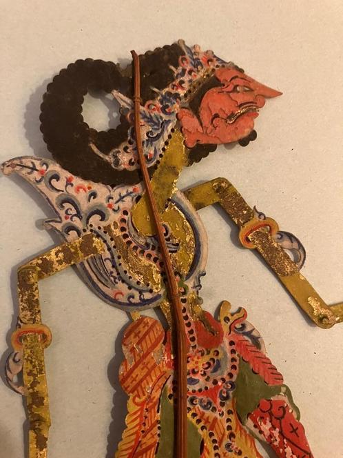 Zeldzaam kleine, antieke Wajang Kulit schaduwpoppen Indië, Antiek en Kunst, Kunst | Niet-Westerse kunst, Ophalen of Verzenden