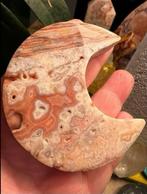 Rare Peach Pink Crazy Lace Agate Moon with sparkly Tangerine, Ophalen