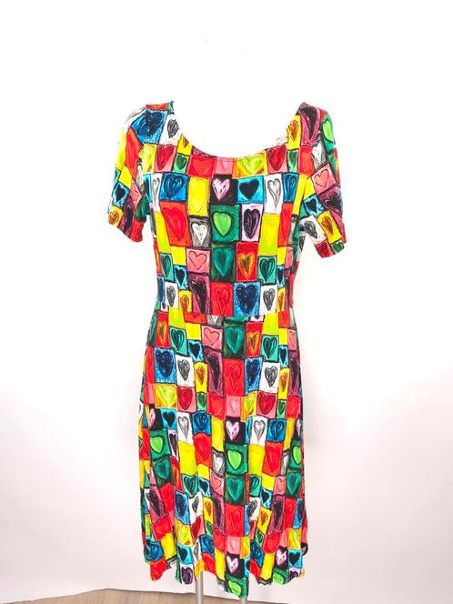 Nieuw Heart hartjes jurk viscose maat M/L, Kleding | Dames, Jurken, Nieuw, Maat 38/40 (M), Overige kleuren, Onder de knie, Ophalen of Verzenden