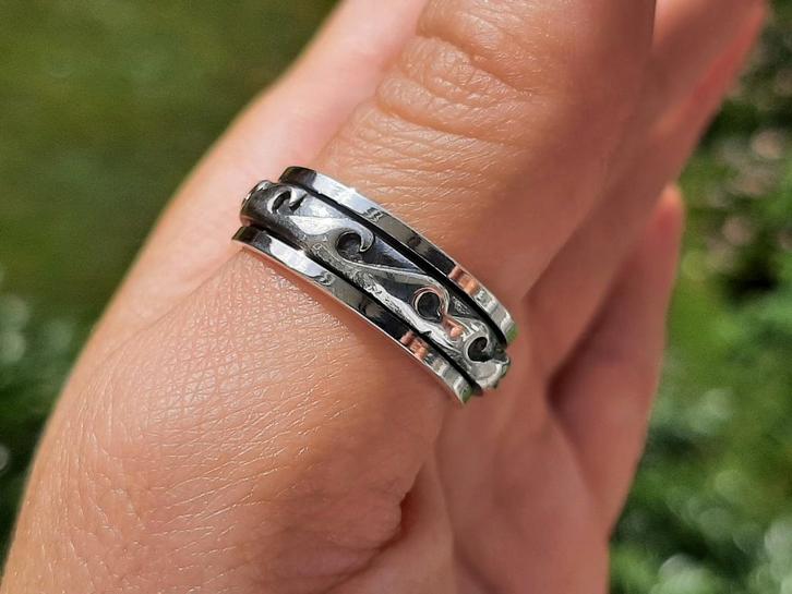 Vanoli 925 zilver draai spinning spinner ring maat 18,25 21, Sieraden, Tassen en Uiterlijk, Ringen, Nieuw, Dame of Heer, 20 of groter