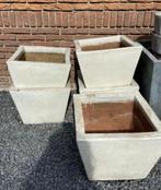 Grote witte stevige zware terracotta stenen tuinpotten set 7, Tuin en Terras, Bloempotten, 25 tot 40 cm, Gebruikt, Minder dan 40 cm