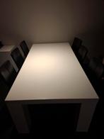 Goossens Zig eettafel - 220x110 cm - mat wit, Huis en Inrichting, Tafels | Eettafels, Ophalen, Gebruikt, 100 tot 150 cm, 200 cm of meer