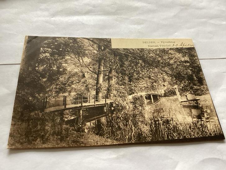 Oude prentbriefkaart Delden - Vijverburg, Verzamelen, Ansichtkaarten | Nederland, Gelopen, Voor 1920, Ophalen of Verzenden