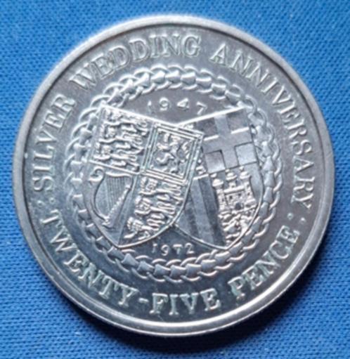 Isle of Man 25 pence 1972 Km 25 AA1, Postzegels en Munten, Munten | Europa | Niet-Euromunten, Losse munt, Overige landen, Verzenden