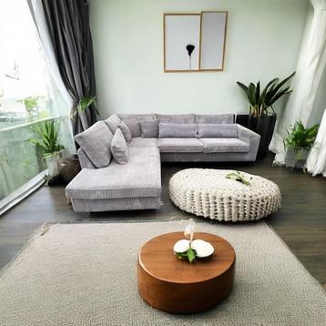 Seats en S. Ribstof Hoekbank Taupe 8-zits - Gratis Bezorging beschikbaar voor biedingen