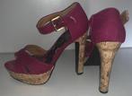 Donker roze plateau hakken maat 37 izgst, Ophalen of Verzenden, Zo goed als nieuw, Schoenen met hoge hakken, Roze