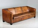 Art Deco schapenleren bank 3 zits