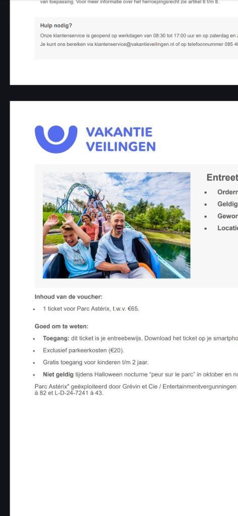 2x tickets Parc Asterix voor maar 60 euro!, Tickets en Kaartjes, Recreatie | Pretparken en Attractieparken, Twee personen, Ticket of Toegangskaart