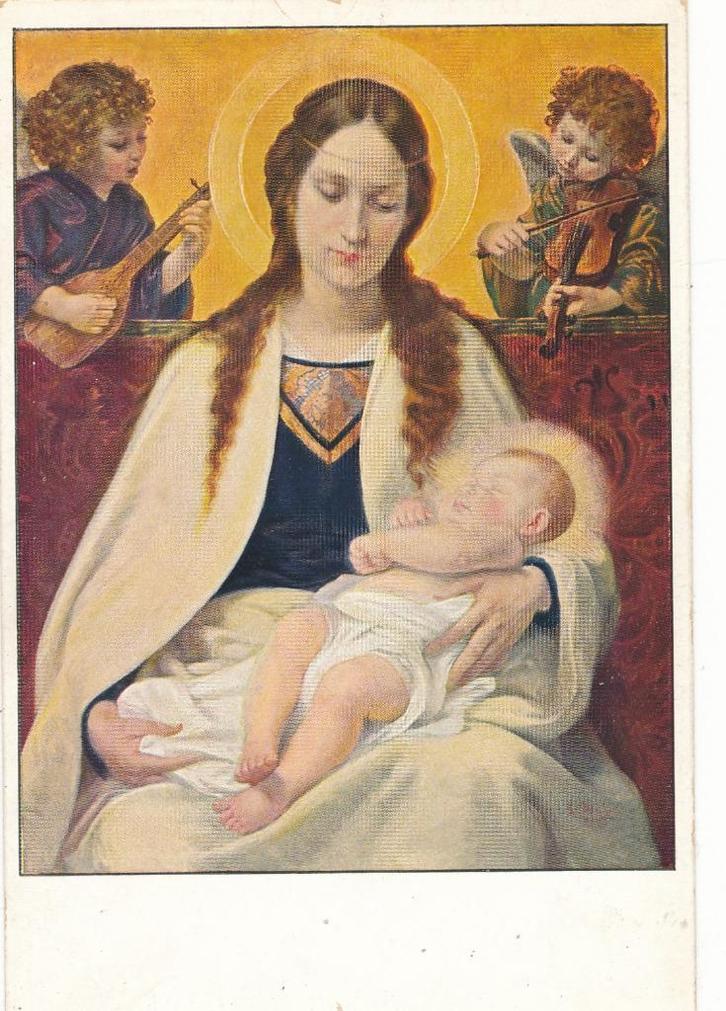 Mooie Kunstkaarten van Maria en Kind, Verzamelen, Religie, Zo goed als nieuw, Christendom | Katholiek, Kaart of Prent, Verzenden