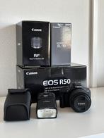 Canon R50 systeemcamera + 2 lenzen en speedlight nieuwstaat!, Audio, Tv en Foto, Fotocamera's Digitaal, Ophalen of Verzenden, Zo goed als nieuw