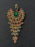 Prachtige Pauw Broche met Edelsteen, Sieraden, Tassen en Uiterlijk, Broches, Overige materialen, Overige kleuren, Ophalen of Verzenden