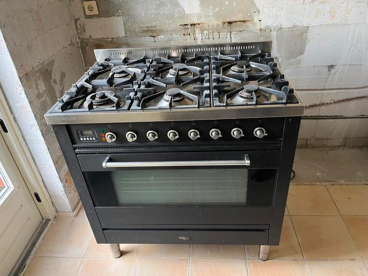 Boretti gasfornuis 90cm - 6 pits, Witgoed en Apparatuur, Fornuizen, Gebruikt, Vrijstaand, Gas, 5 kookzones of meer, 90 tot 95 cm