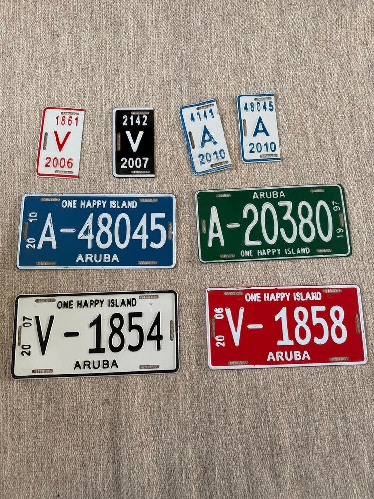 Arubaanse Kentekenplaten Verzameling, Ophalen, Gebruikt, Auto's
