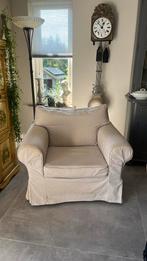Ecru fauteuil met verwisselbare hoes, Huis en Inrichting, Ophalen, Zo goed als nieuw, Stof, 75 tot 100 cm