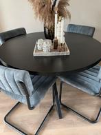 Eettafel rond 120cm zwart NIEUW, Huis en Inrichting, Complete eetkamers, Ophalen, Nieuw, 4 tot 6 stoelen