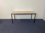 Vergadertafel, acacia blad, zwart frame, 160 x 80 cm.