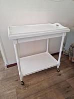 Witte theetafel met afneembaar dienblad, Huis en Inrichting, Tafels | Sidetables, Ophalen, Zo goed als nieuw, Rechthoekig