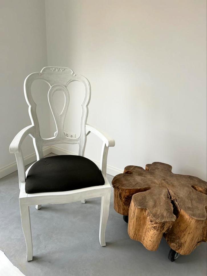 Stoelen 4 stuks, Huis en Inrichting, Stoelen, Zo goed als nieuw, Vier, Stof, Wit, Ophalen of Verzenden