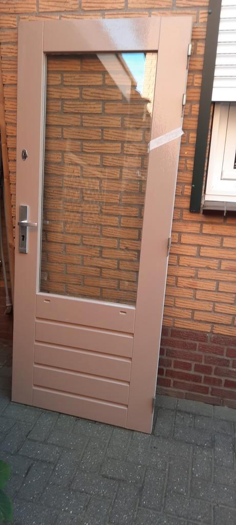 3x zware hardhouten buitendeur, Doe-het-zelf en Verbouw, Deuren en Horren, Zo goed als nieuw, Buitendeur, 200 tot 215 cm, 80 tot 100 cm