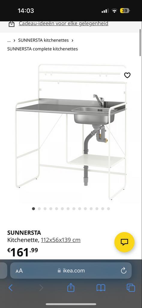 SUNNERSTA Keuken - Compact en compleet!, Huis en Inrichting, Keuken | Complete keukens, Gebruikt, Enkelwandige keuken, Wit, Staal of Rvs