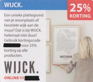 WIJCK. 25% korting. Een unieke plattegrond van je woonplaats beschikbaar voor biedingen