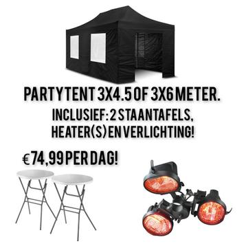 Partytent huren + 2 staantafels + 2 heaters Apeldoorn beschikbaar voor biedingen