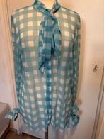 LIVIANA CONTI blauw/wit geruite blouse mt 42 met strikken, Kleding | Dames, LIVIANA CONTI, Blauw, Maat 42/44 (L), Ophalen of Verzenden