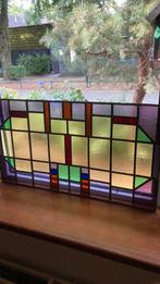 Drie identieke antieke glas in lood ramen in kathedraal glas, Antiek en Kunst, Curiosa en Brocante, Ophalen