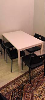 Ikea tafel met 4 zwarte stoelen ook ikea., Huis en Inrichting, Tafels | Eettafels, Ophalen, Gebruikt, 100 tot 150 cm, 50 tot 100 cm