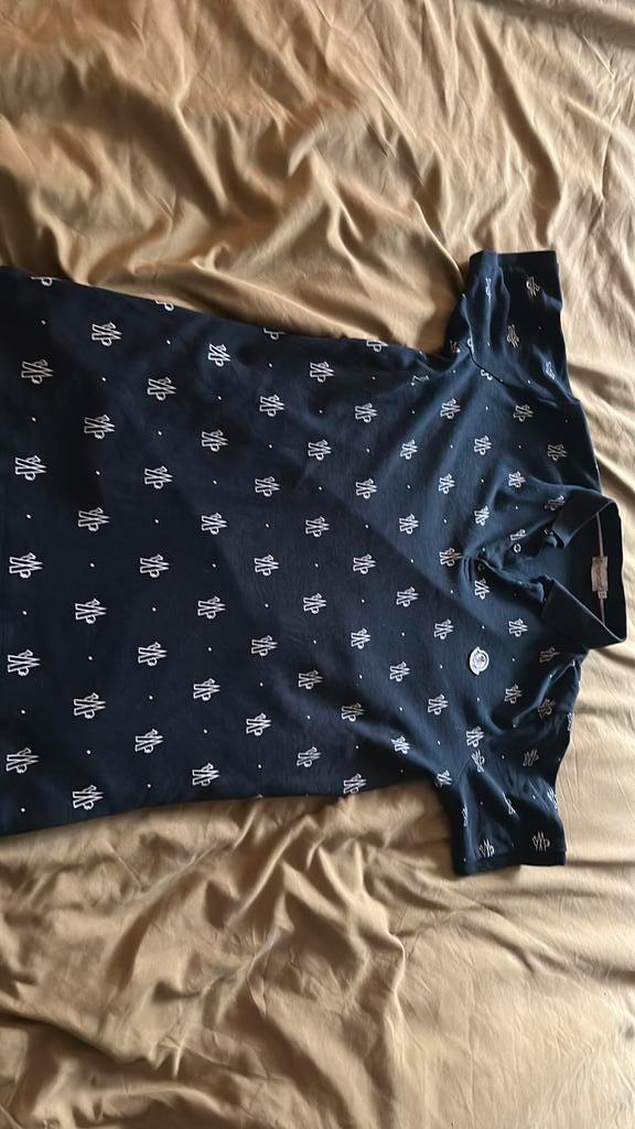 Moncler polo, Kleding | Heren, Polo's, Gedragen, Maat 52/54 (L), Zwart, Ophalen of Verzenden