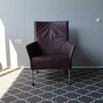 3x Montis Charly fauteuil - Aubergine, rvs frame, Leer, Ophalen of Verzenden, Zo goed als nieuw