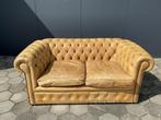 Antiek Chesterfield bank licht cognac GRATIS BEZORGD, Ophalen of Verzenden, Gebruikt, Rechthoekig, 125 cm of meer