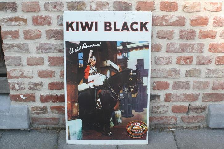 Reclamebord Kiwi Black boot polish (jaren 70), Verzamelen, Merken en Reclamevoorwerpen, Gebruikt, Reclamebord, Verzenden