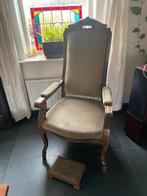 Antieke fauteuil met voetenbankje, Antiek en Kunst, Ophalen of Verzenden
