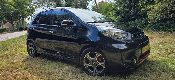 Kia Picanto 1.2 Cvvt Sportsline 2015 Zwart LMV, Auto's, Kia, Particulier, Picanto, ABS, Airbags, Airconditioning, Alarm, Android Auto