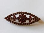 Boot broche - zilver verguld - met granaten, Ophalen of Verzenden, Zilver, Broche, Verguld