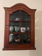 Oud theekastje met glazen deuren, Ophalen, Minder dan 50 cm, Gebruikt, Minder dan 25 cm