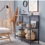 Ikea Vitssjo Stellingkast Zwartbruin Glas, Ophalen, Met plank(en), Gebruikt, 50 tot 100 cm
