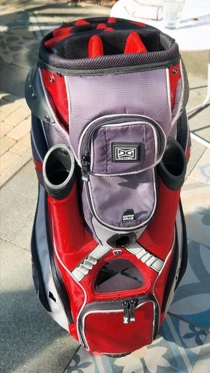 Trolley golftas van Datrek DG rood met grijs, Sport en Fitness, Golf, Gebruikt, Tas, Overige merken, Ophalen of Verzenden