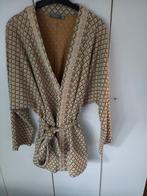 KIMONO Jasje. Beige goudspikkel schuine ruit XL/42, Ophalen of Verzenden, Zo goed als nieuw, Maat 42/44 (L), Beige