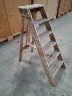 Vintage houten trap, schilderstrap, Ophalen, Gebruikt, Trap, Opvouwbaar of Inschuifbaar