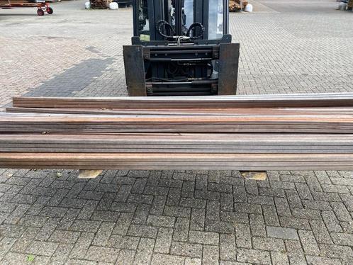 Hardhouten paal 8.5x8.5x300 cm met V-groef / B-keus, Tuin en Terras, Palen, Balken en Planken, Gebruikt, Palen, 250 cm of meer