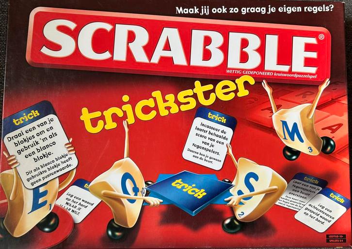 Scrabble Trickster bordspel in NIEUWSTAAT origineel Mattel, Hobby en Vrije tijd, Gezelschapsspellen | Bordspellen, Zo goed als nieuw