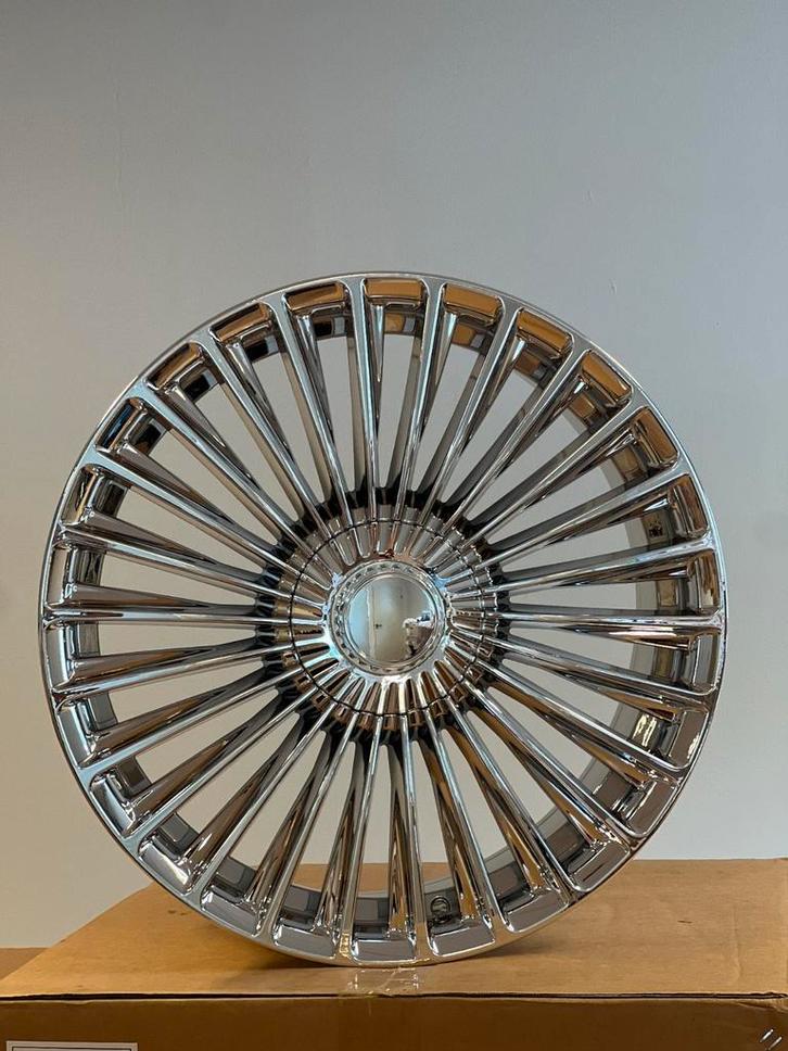Maybach Mercedes 20 inch Chrome Velgen 5x112 Breedset, Auto-onderdelen, Banden en Velgen, Velg(en), Zomerbanden, 20 inch, Nieuw