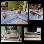 4-delige inboedel; hoekbank, salontafel, tv-kast, sidetable., Ophalen