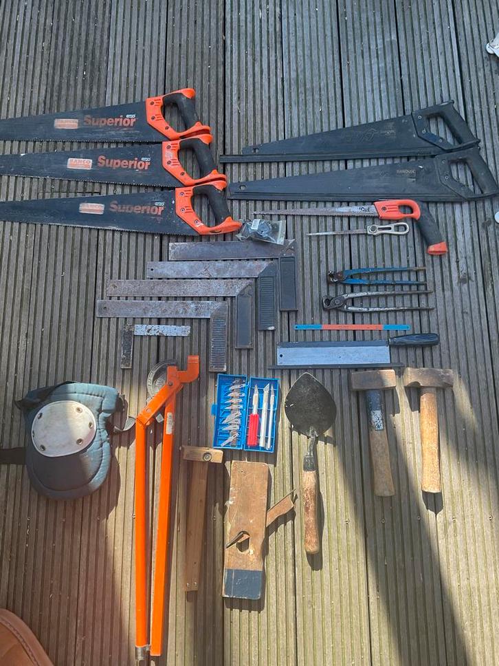 Gereedschappen: type zagen, pijpenbuiger, sponningsset &meer, Doe-het-zelf en Verbouw, Gereedschap | Handgereedschap, Gebruikt