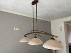 Eetkamer / tafel / plafond lamp brons, Huis en Inrichting, Lampen | Plafondlampen, Zo goed als nieuw, Ophalen, Glas
