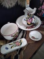 Vintage Lampetset Handbeschilderd, Antiek en Kunst, Antiek | Keramiek en Aardewerk, Ophalen of Verzenden